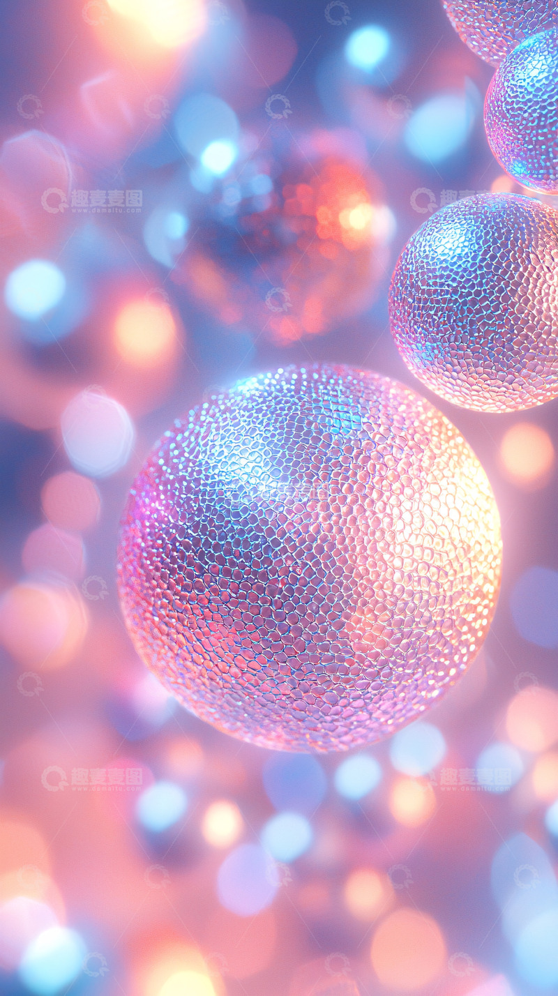 高清大图下载【趣麦麦图】粉色紫色圆形闪光背景
