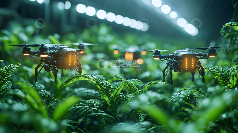 高清大图下载【趣麦麦图】室内农业无人机