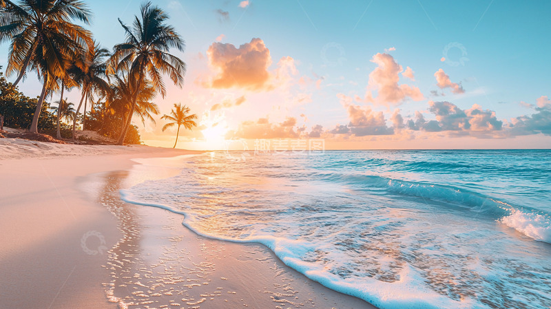 高清大图下载【趣麦麦图】热带海滩日出