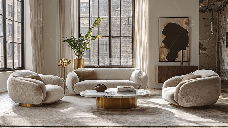 高清大图下载【趣麦麦图】现代轻奢客厅设计