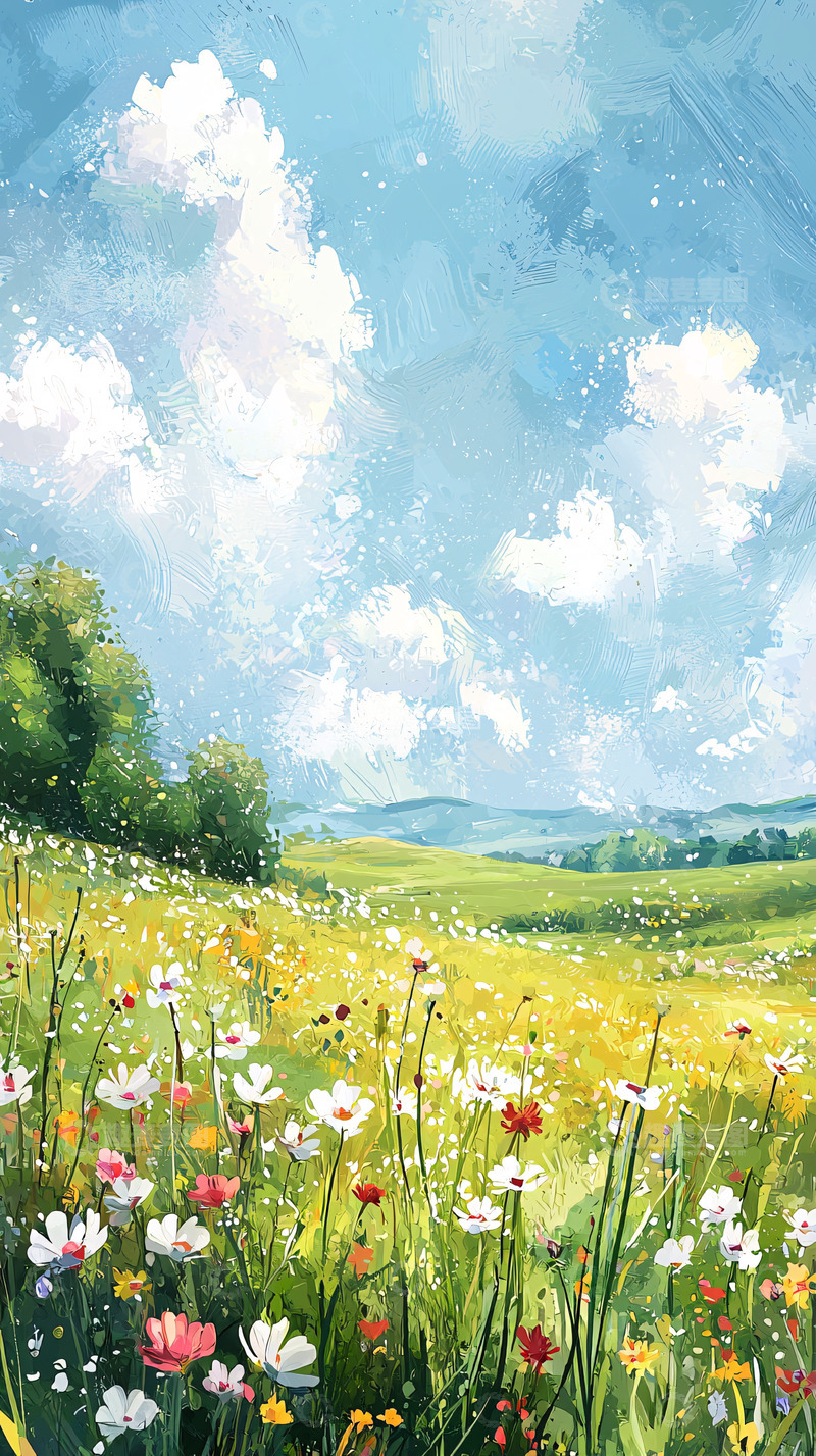 高清大图下载【趣麦麦图】田园风光油画风景