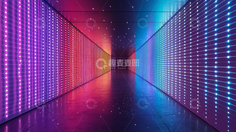 高清大图下载【趣麦麦图】炫彩灯光走廊
