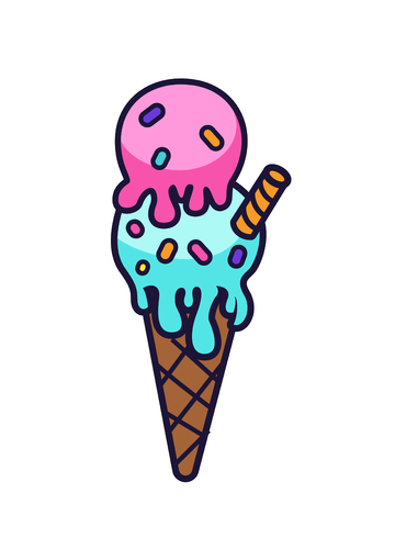 矢量卡通冰淇淋插画元素