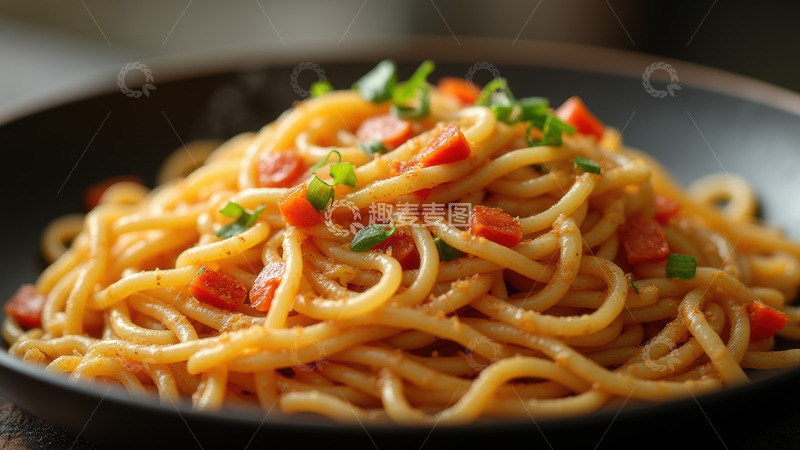 高清大图下载【趣麦麦图】番茄丁葱花拌面