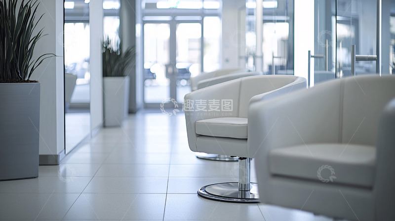 高清大图下载【趣麦麦图】现代简约理发店候客区