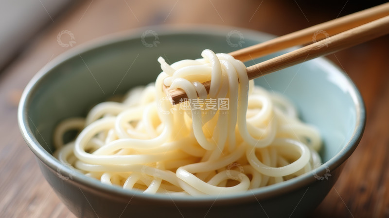高清大图下载【趣麦麦图】筷子夹起的清汤面
