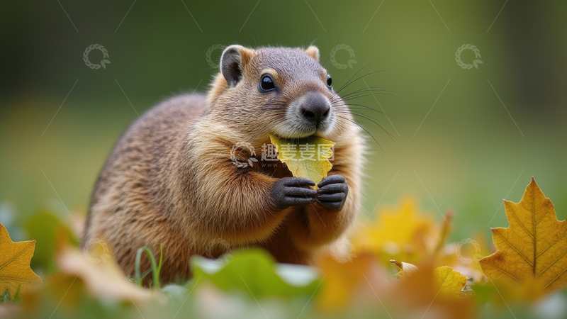 高清大图下载【趣麦麦图】进食中的土拨鼠