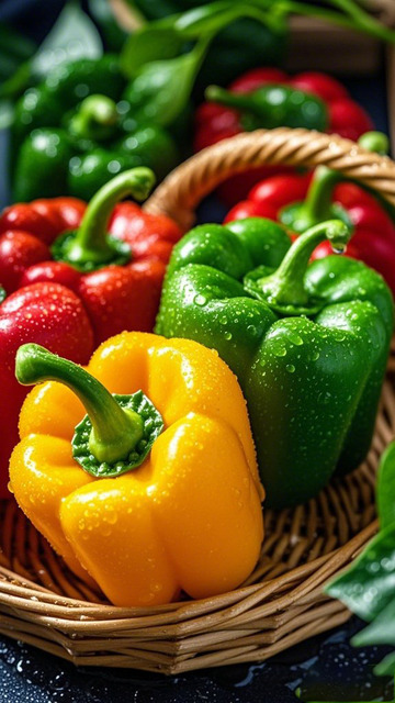 彩椒辣椒蔬果实拍