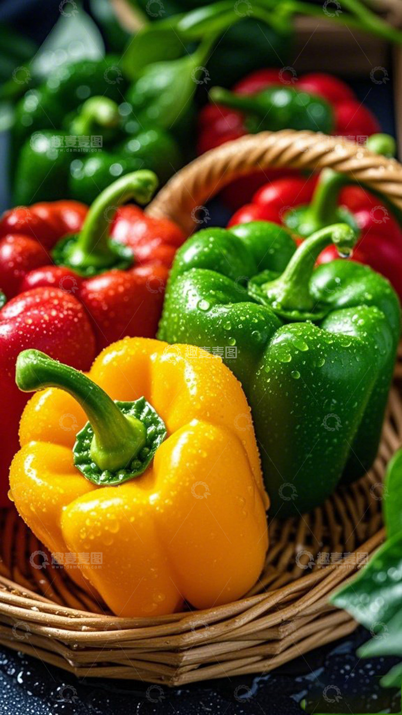 高清大图下载【趣麦麦图】彩椒辣椒蔬果实拍
