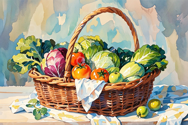 高清大图下载【趣麦麦图】篮子里的蔬菜5