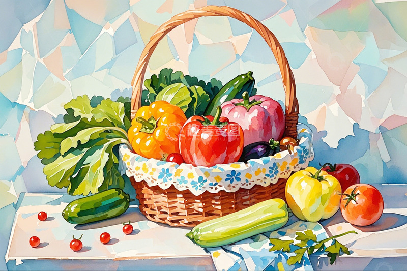 高清大图下载【趣麦麦图】篮子里的蔬菜6
