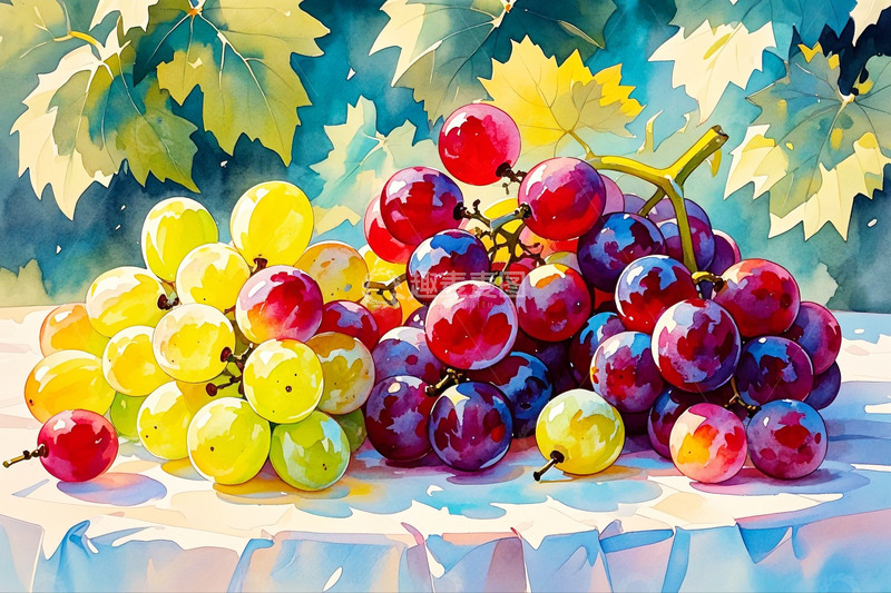高清大图下载【趣麦麦图】水果葡萄插画1