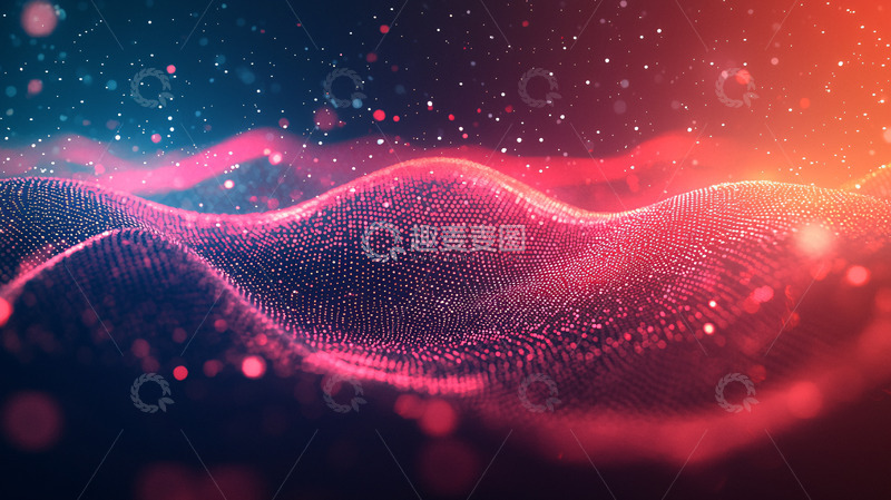 高清大图下载【趣麦麦图】抽象粒子波浪