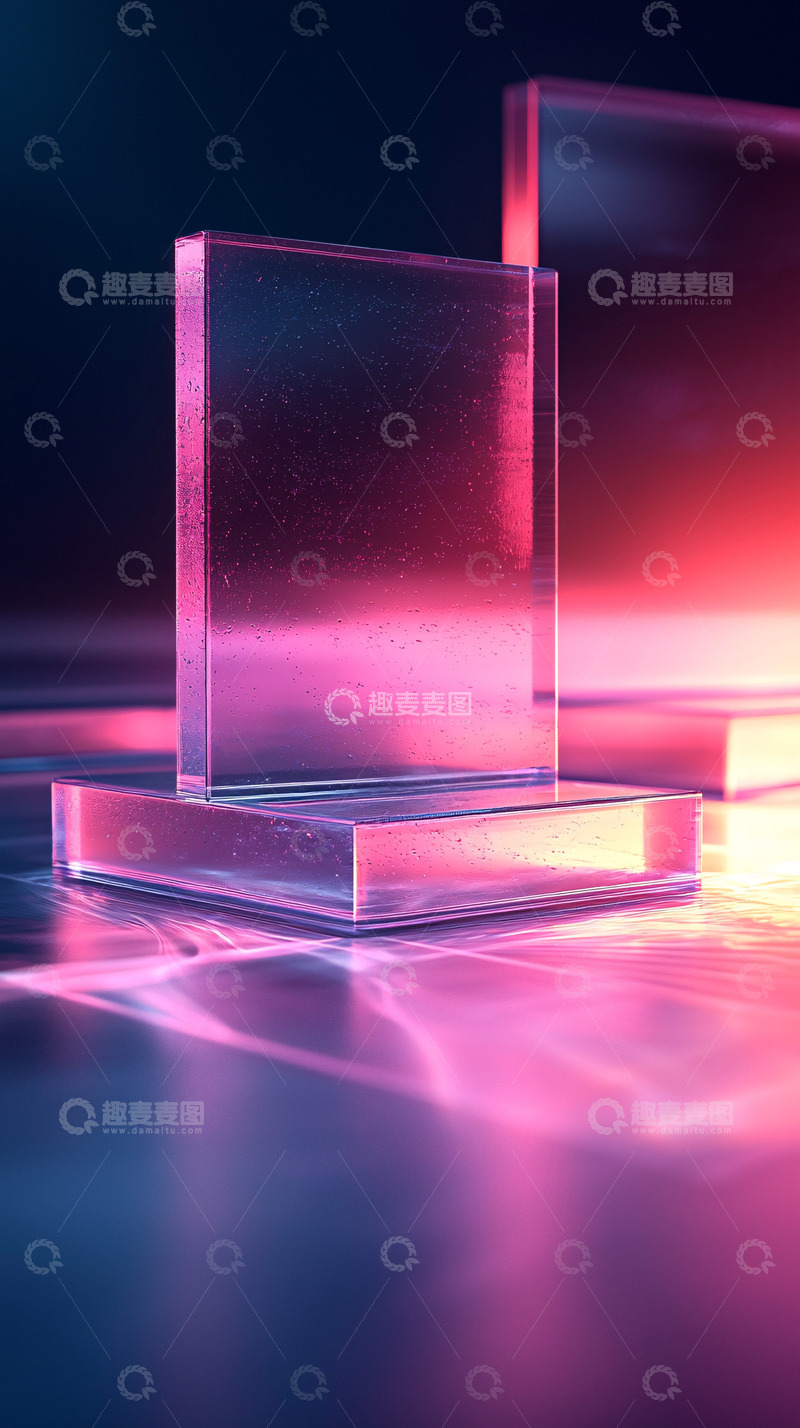 高清大图下载【趣麦麦图】光影玻璃几何体