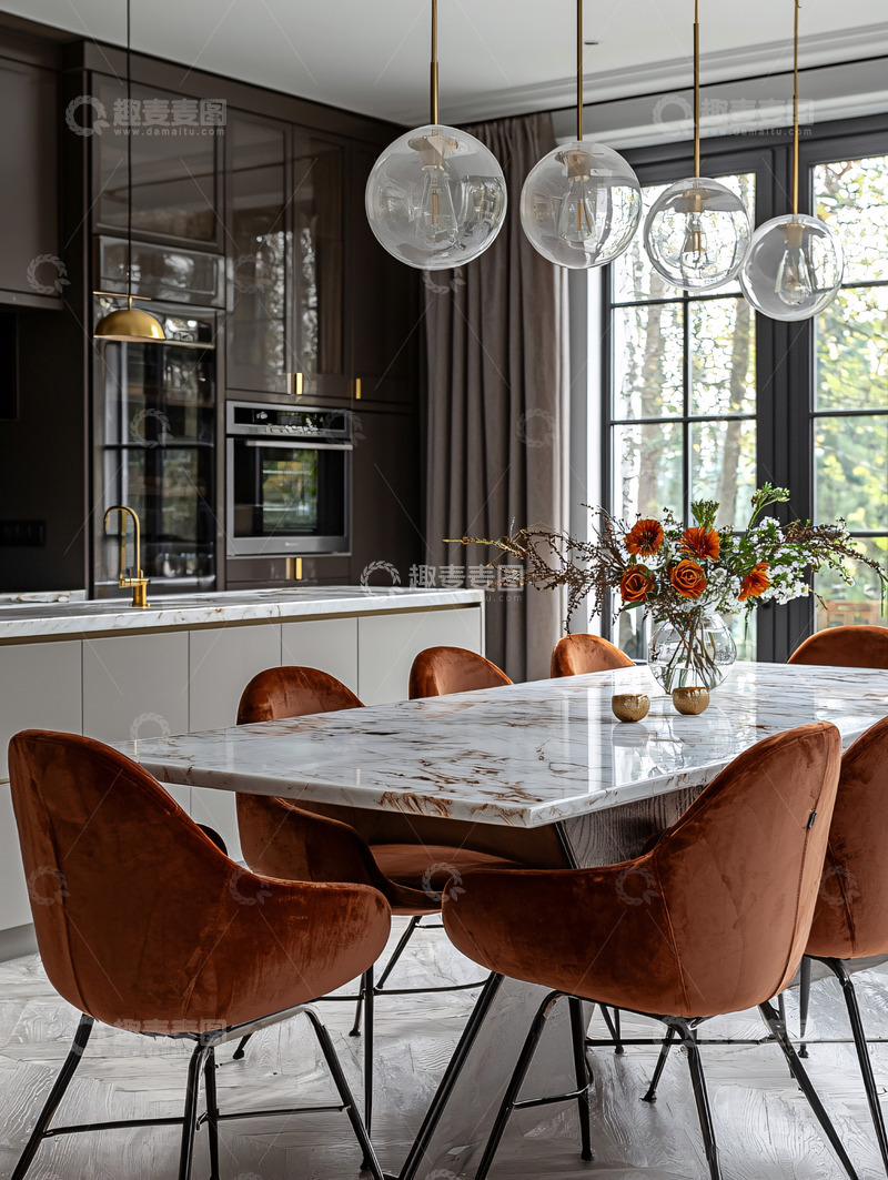 高清大图下载【趣麦麦图】现代简约厨房餐厅