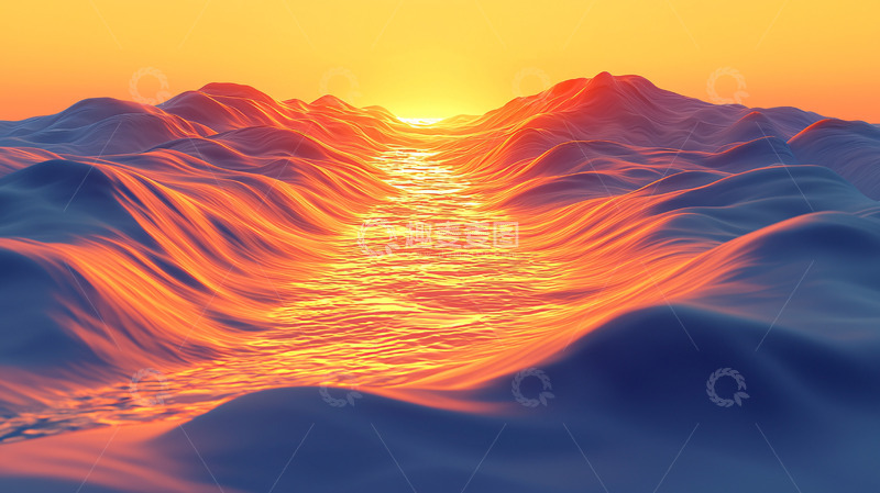 高清大图下载【趣麦麦图】雪山日出20