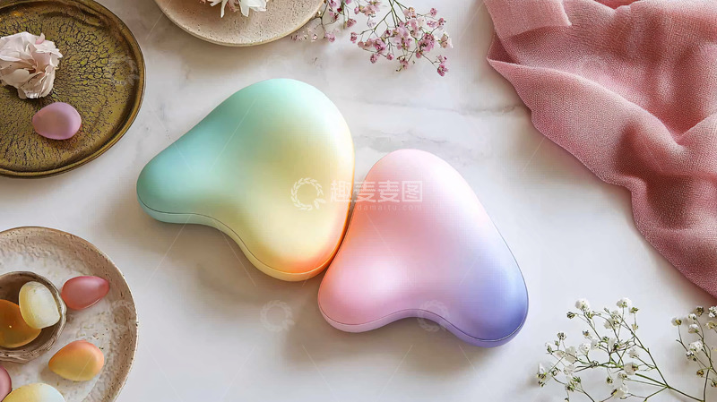 高清大图下载【趣麦麦图】渐变色爱心靠枕