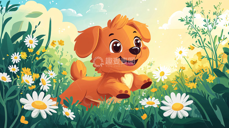 高清大图下载【趣麦麦图】卡通小狗