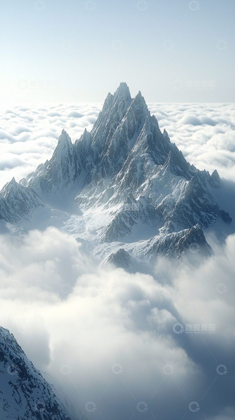 高清大图下载【趣麦麦图】云海之上的雪山