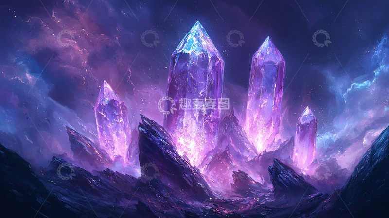 高清大图下载【趣麦麦图】紫色水晶