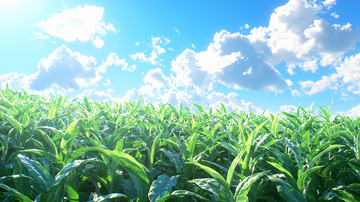 阳光明媚下的绿油油草地