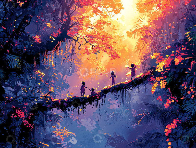 高清大图下载【趣麦麦图】奇幻森林里的冒险