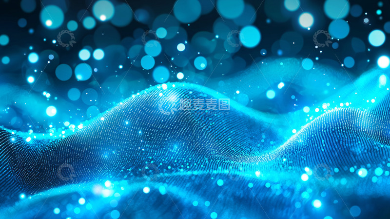 高清大图下载【趣麦麦图】蓝色梦幻波浪背景