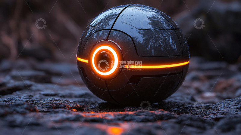 高清大图下载【趣麦麦图】科幻球形机器人