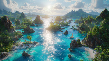 阳光下的热带岛屿