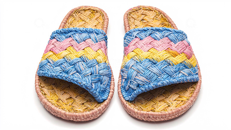 高清大图下载【趣麦麦图】彩色编织拖鞋