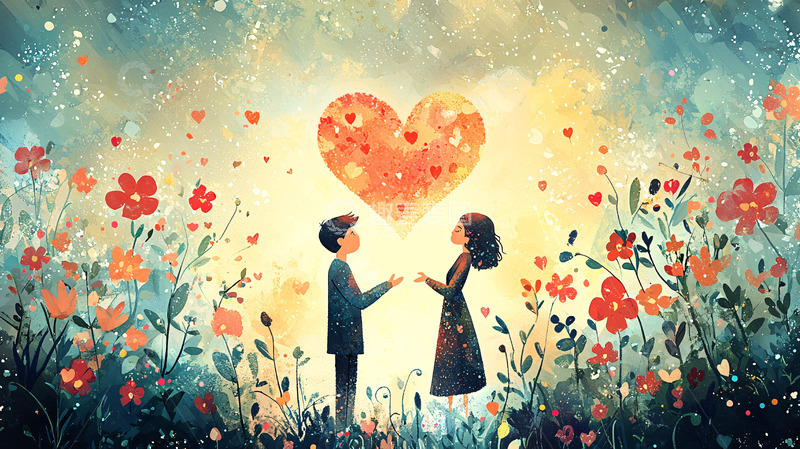 高清大图下载【趣麦麦图】唯美爱情插画