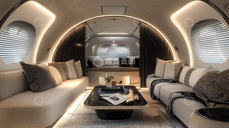 高清大图下载【趣麦麦图】奢华私人飞机内饰