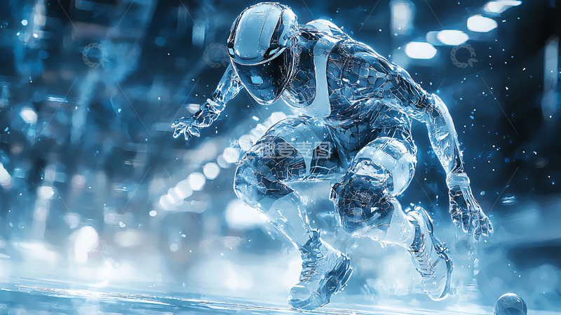 高清大图下载【趣麦麦图】未来科技感赛博朋克运动员