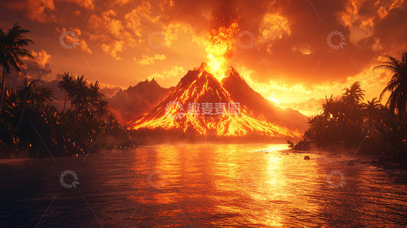 高清大图下载【趣麦麦图】火山喷发