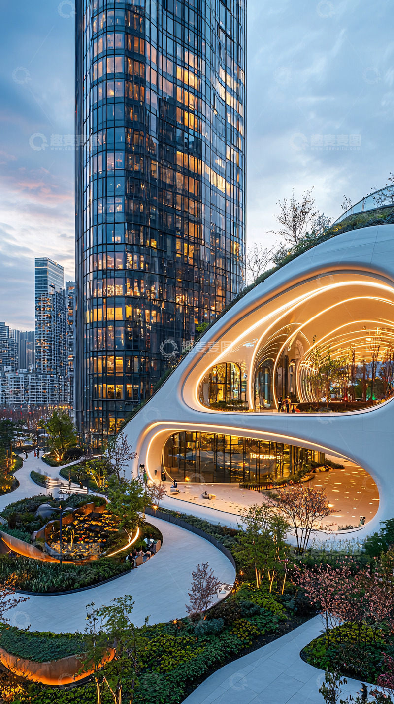 高清大图下载【趣麦麦图】流线型建筑与景观设计