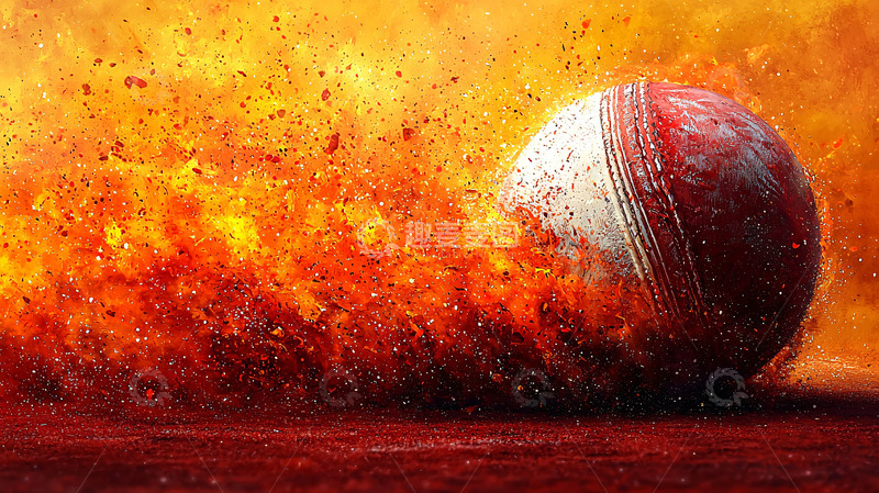 高清大图下载【趣麦麦图】燃烧的板球在空中飞行