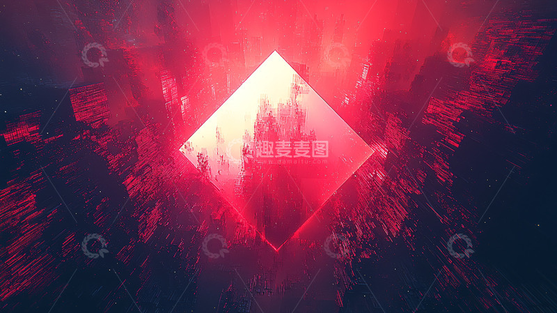 高清大图下载【趣麦麦图】红色菱形山峰