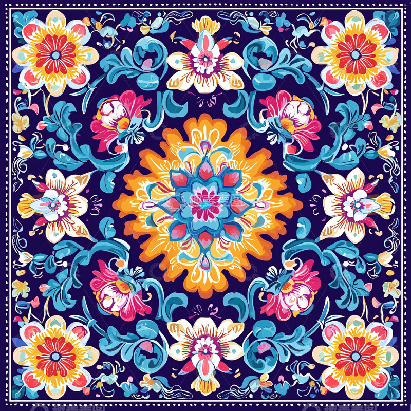 高清大图下载【趣麦麦图】多彩花卉图案