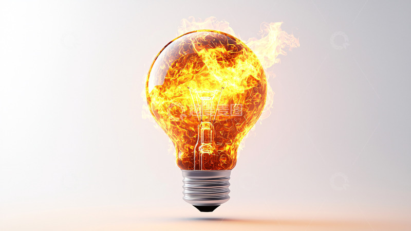 高清大图下载【趣麦麦图】燃烧的灯泡