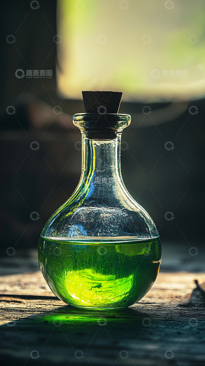 高清大图下载【趣麦麦图】绿色药水玻璃瓶