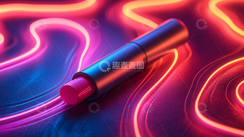 高清大图下载【趣麦麦图】霓虹灯背景下的口红