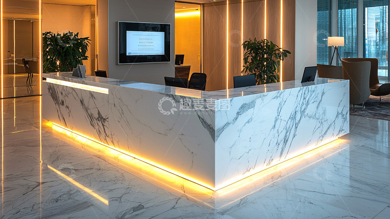 高清大图下载【趣麦麦图】现代大理石前台设计