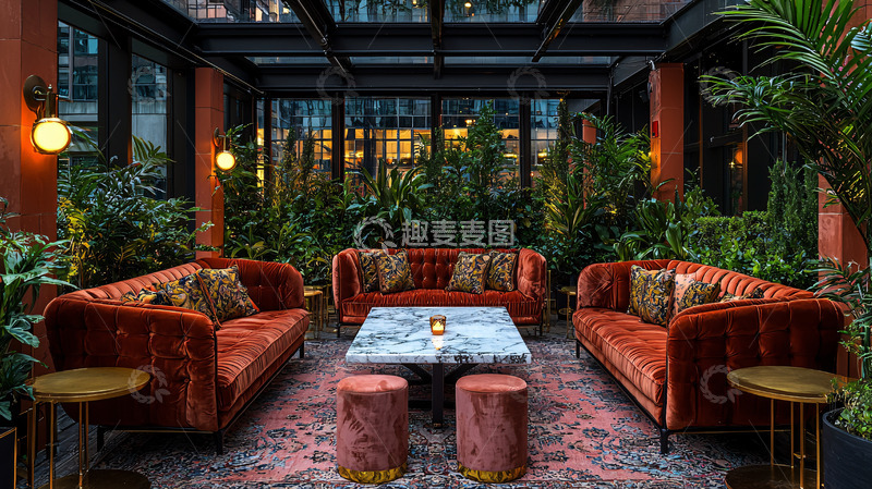 高清大图下载【趣麦麦图】室内花园休闲区