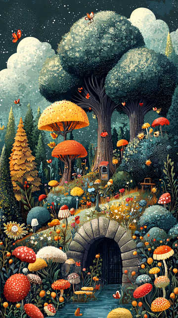 梦幻森林蘑菇桥