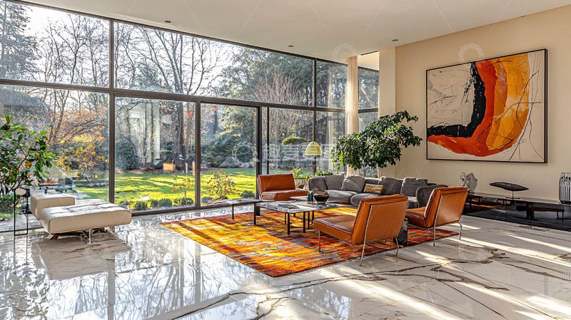 高清大图下载【趣麦麦图】现代简约客厅落地窗