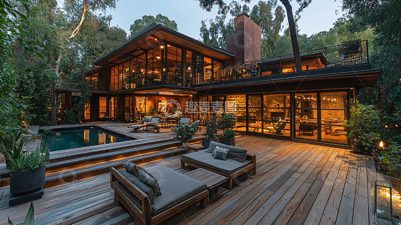 高清大图下载【趣麦麦图】豪华森林别墅
