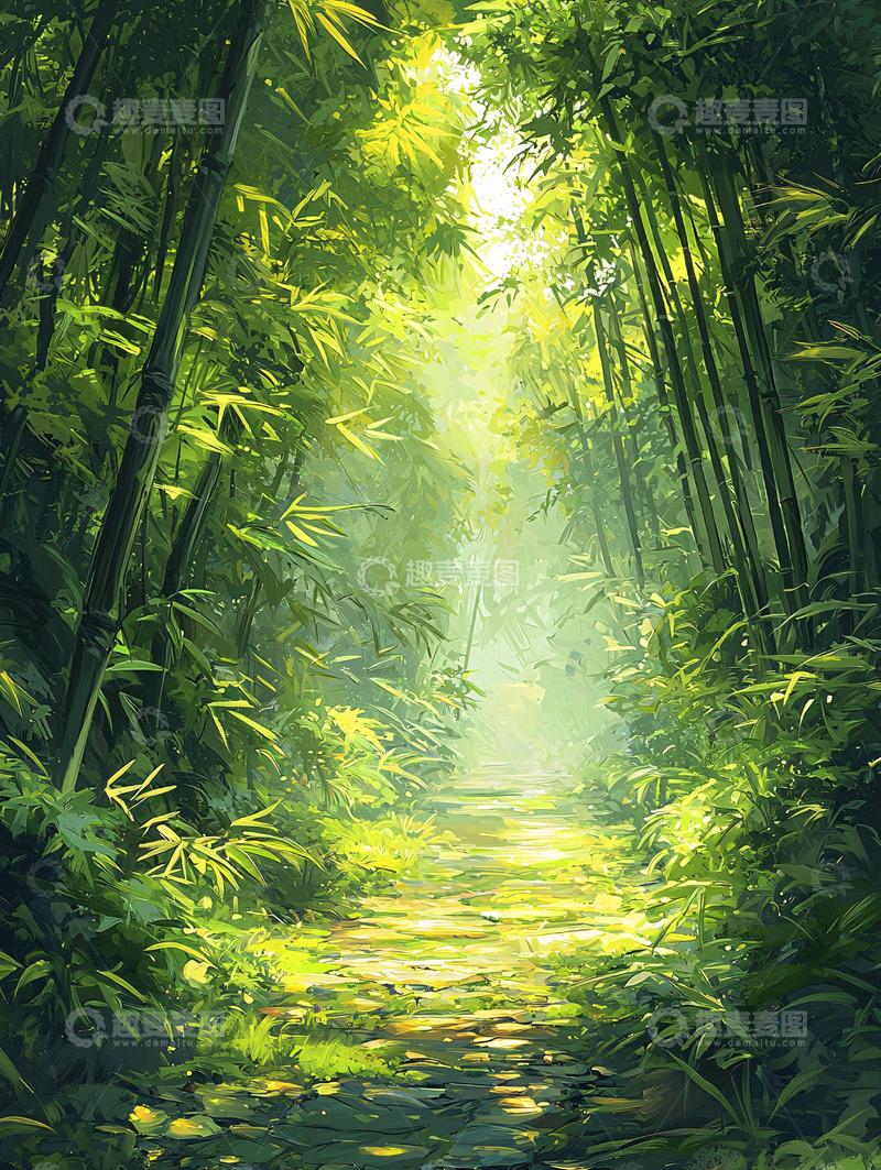 高清大图下载【趣麦麦图】竹林小径