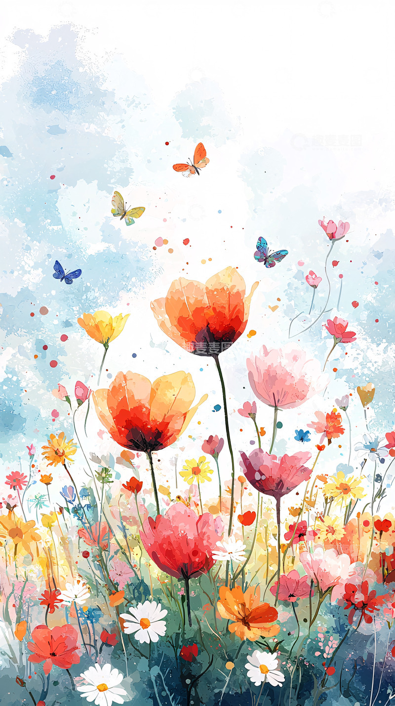 高清大图下载【趣麦麦图】水彩花卉19