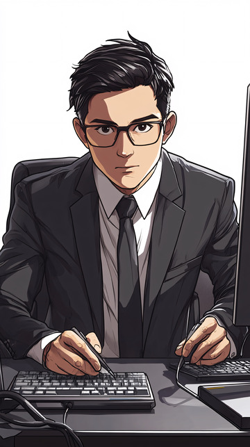 帅气商务男士插画