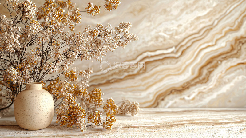 高清大图下载【趣麦麦图】简约花瓶干花背景